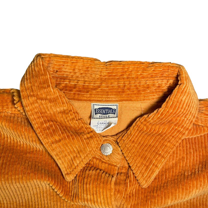 Vintage Burnt Orange Corduroy Button-Down Shirt