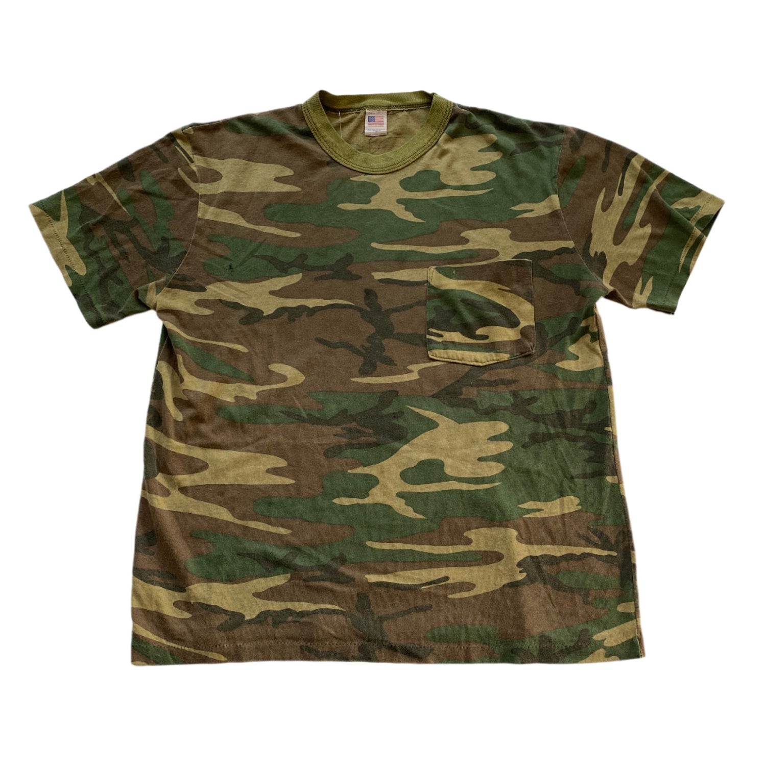 Vintage 80s Army Camo Pocket T-Shirt