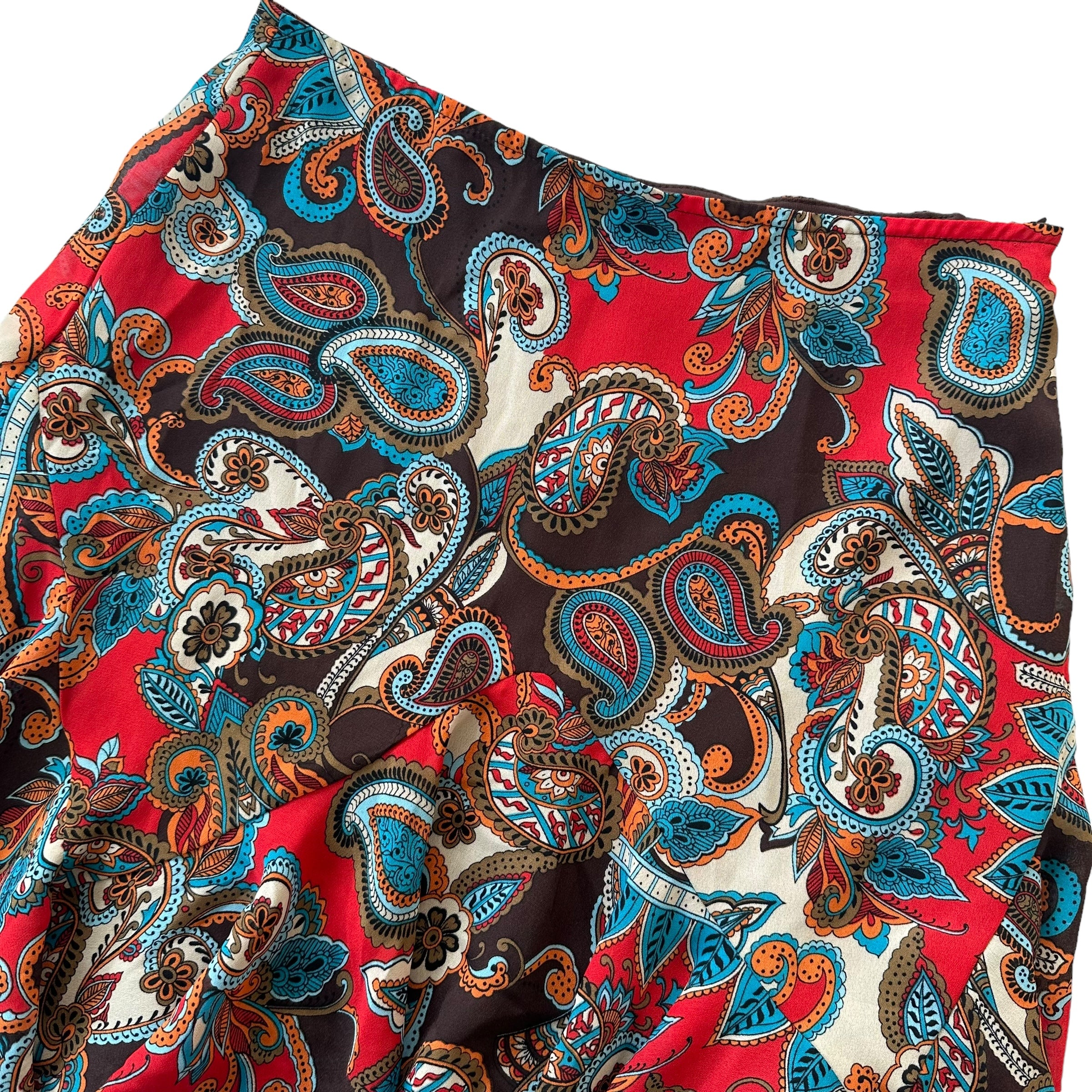 Y2k Paisley Flowy Mini Skirt