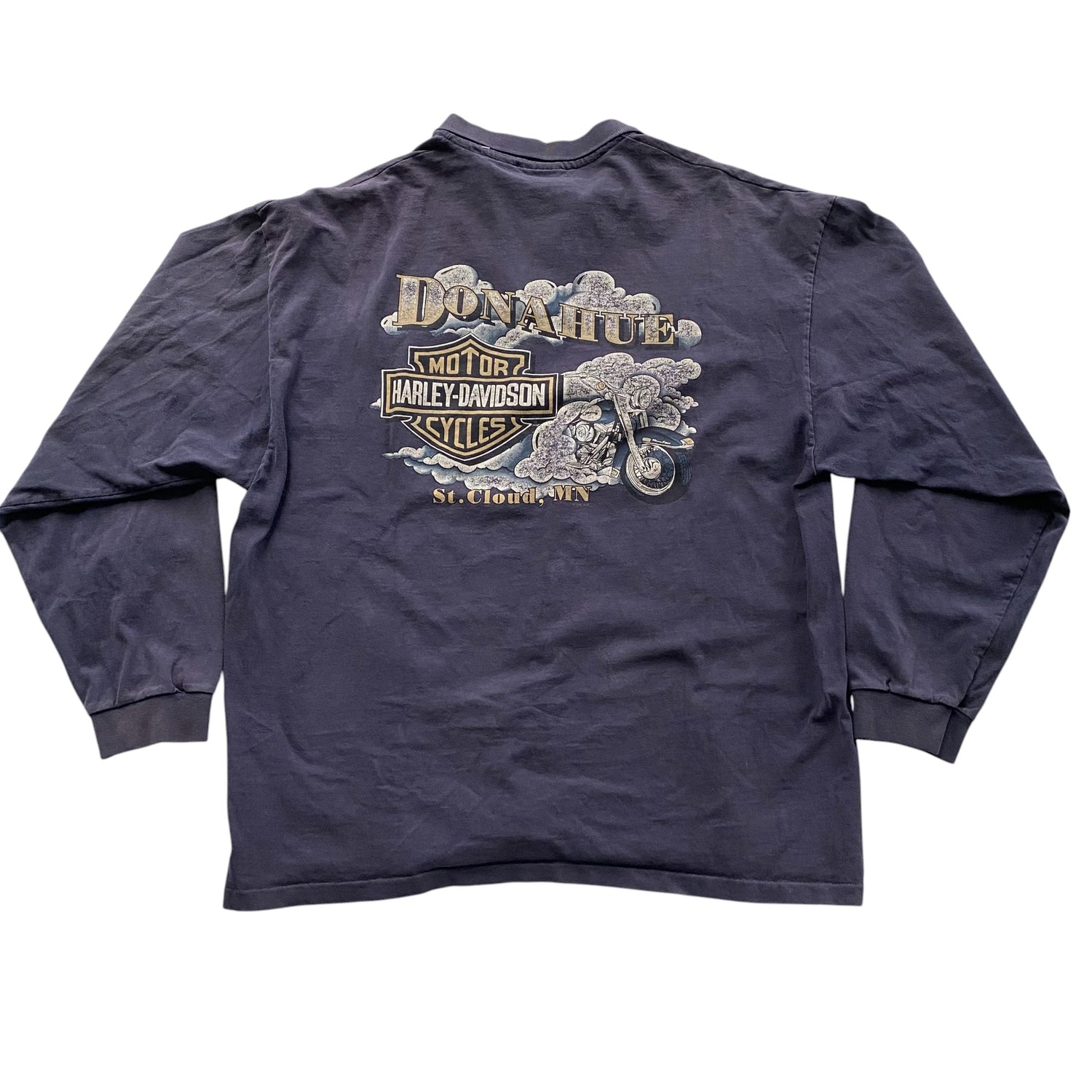 1997 Harley Davidson Graphic Long Sleeve Polo Shirt