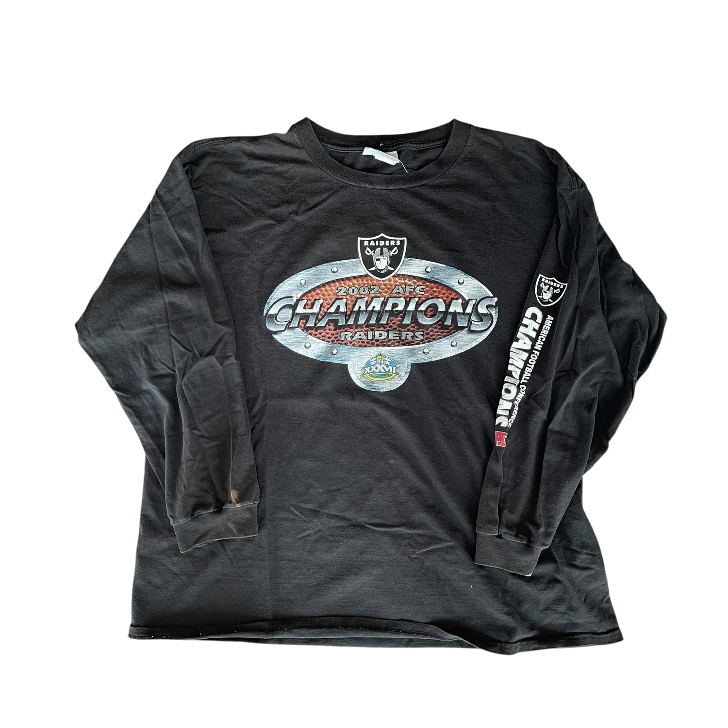 Vintage 2002 Oakland Raiders AFC Champions Long-Sleeve T-Shirt