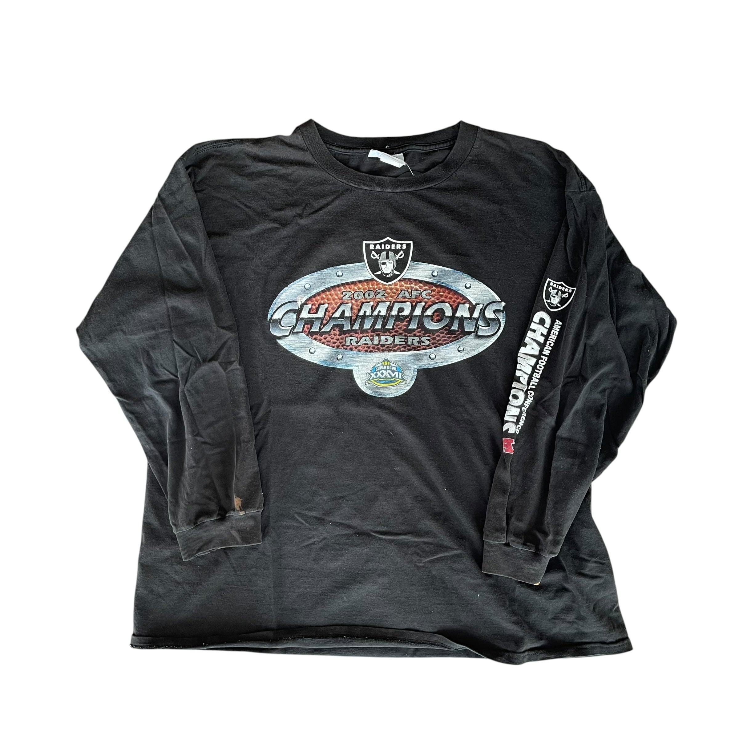 Vintage 2002 Oakland Raiders AFC Champions Long-Sleeve T-Shirt
