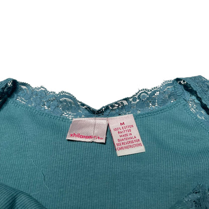 Y2K Aqua Blue Xhilaration Lace Tank Top