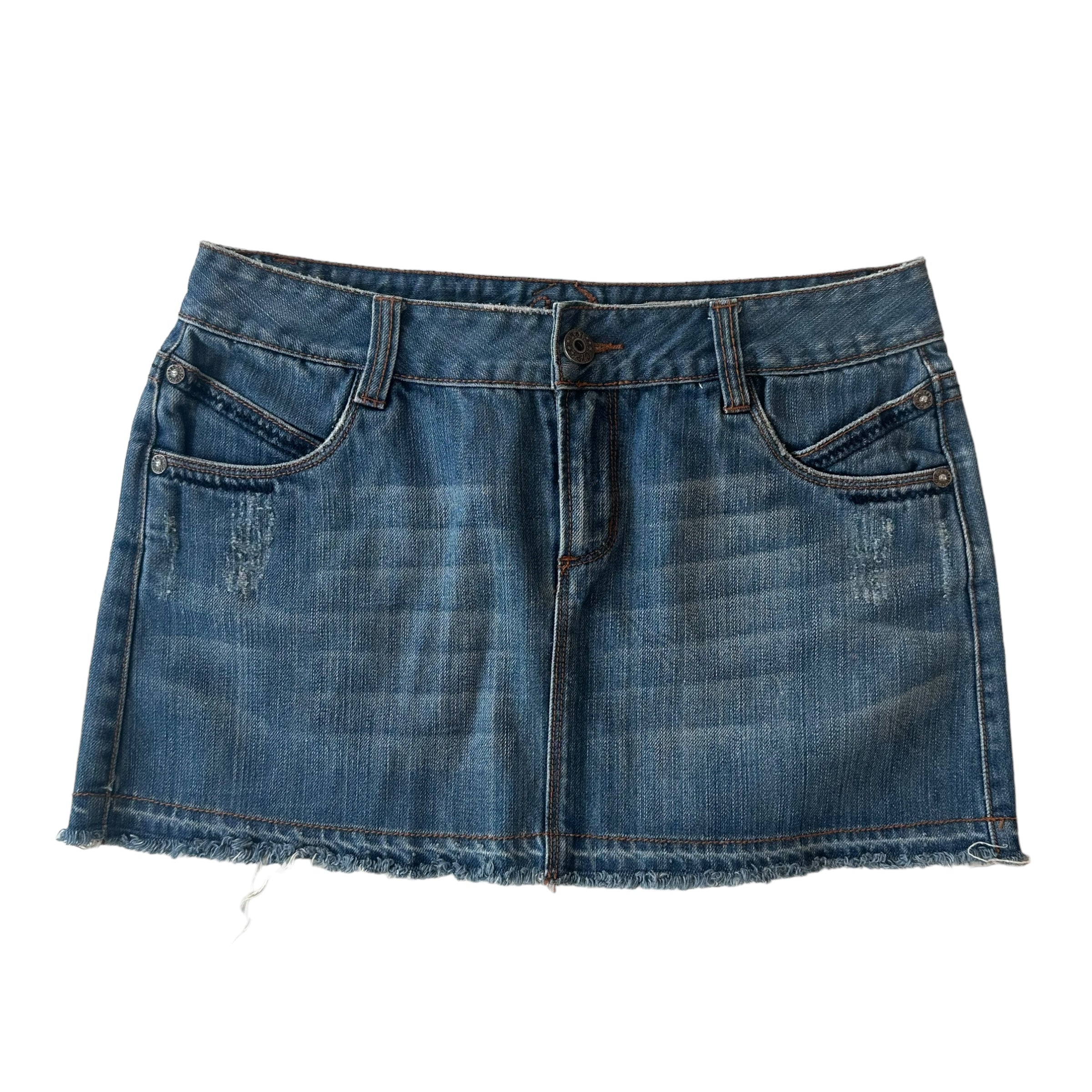 Y2k Chip &amp; Pepper Denim Mini Skirt