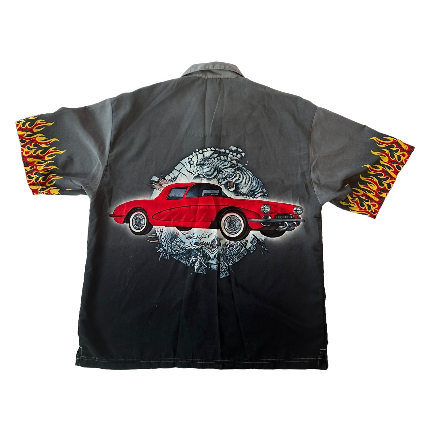 Y2K No Boundaries Graphic Short Sleeve Button Up