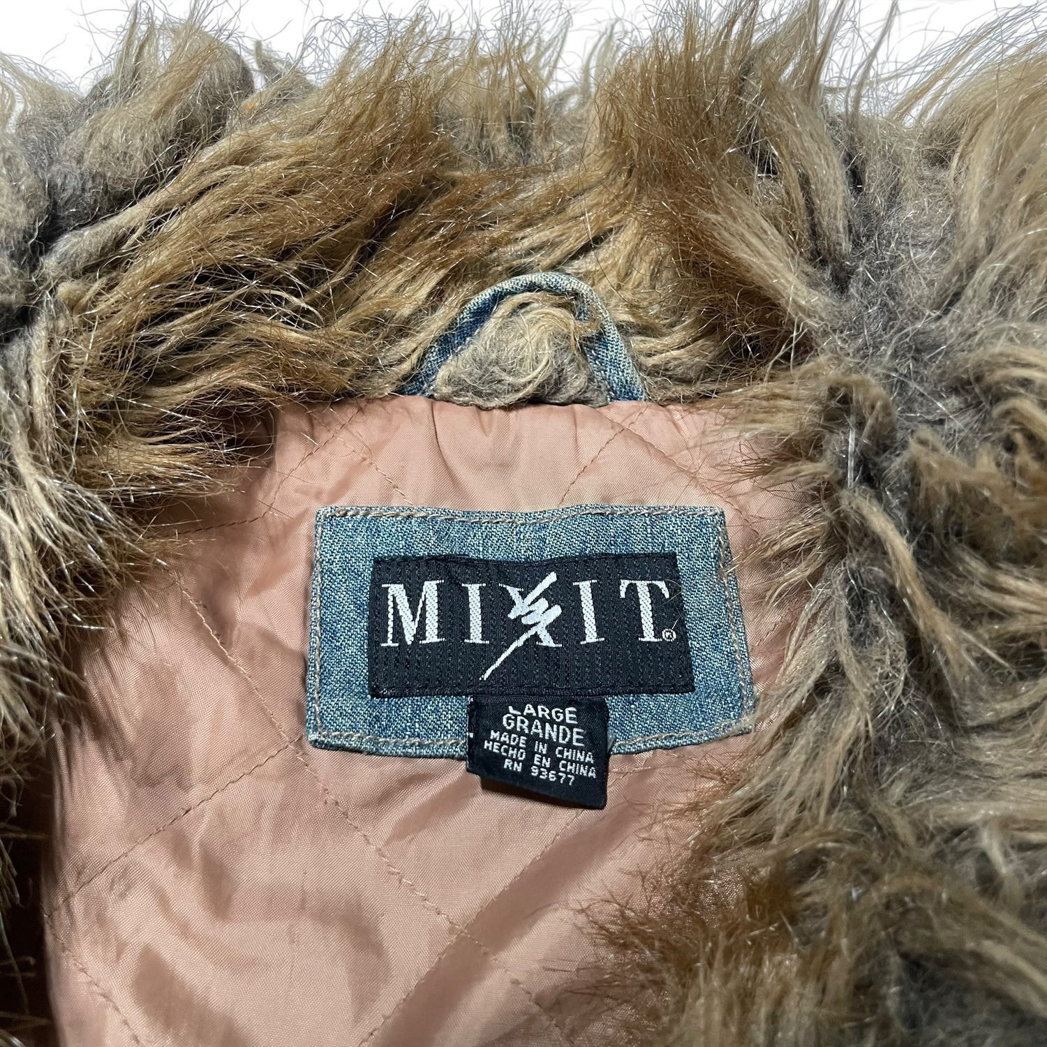 Vintage Y2K Mixit Faux Fur Denim Coat