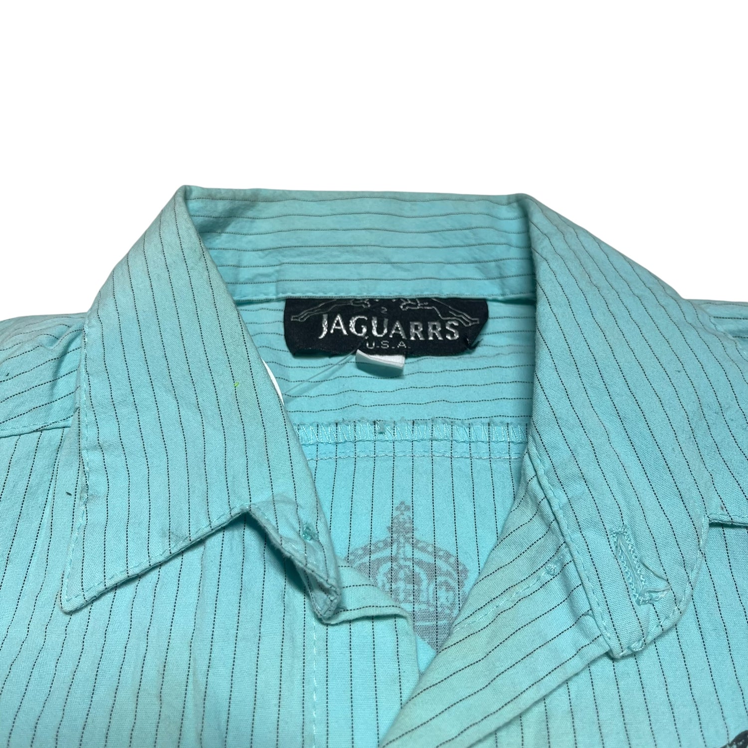 Y2K Winged Jaguars Pinstriped Button-up
