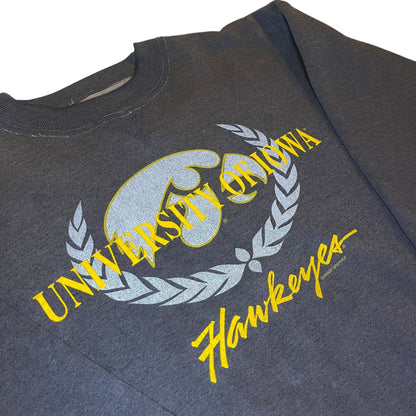 Vintage 90s University of Iowa Hawkeyes Black Crewneck