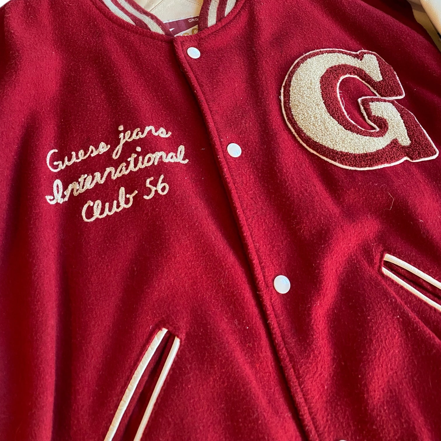 Vintage 90s Guess Jeans Letterman Jacket