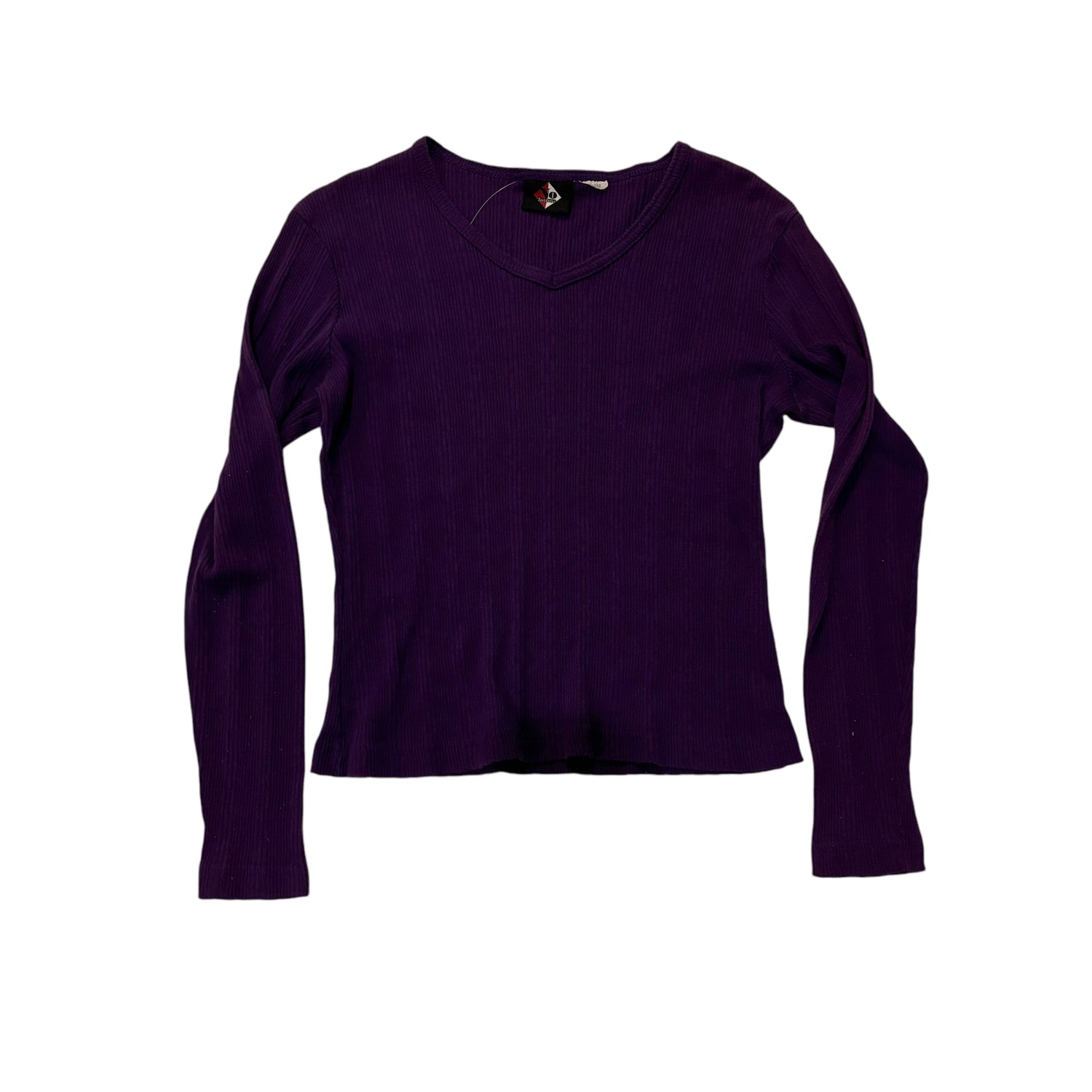 Y2k No Boundaries Purple Ribbed Femme Long Sleeve