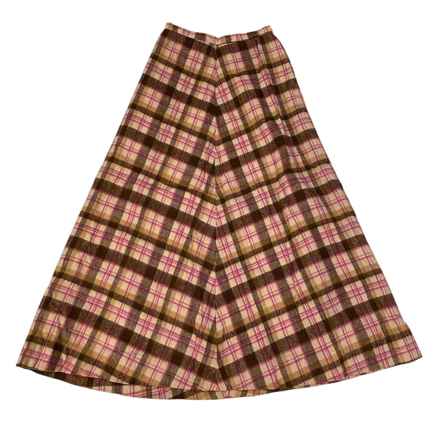 Vintage Pink Plaid Maxi Skirt