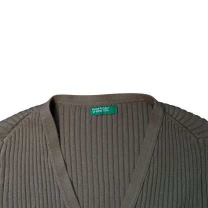 Vintage United Colors of Benetton Olive Ribbed Cardigan