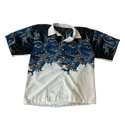 Y2k Dragon Graphic Summer Button Up