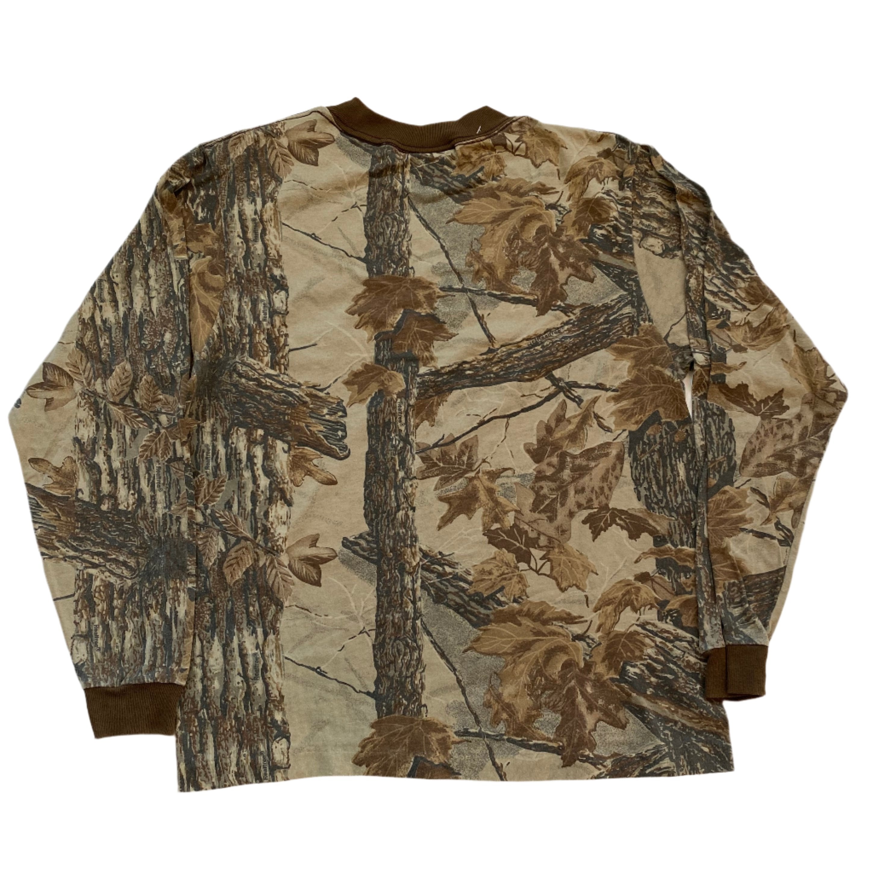 Vintage Camo Ringer Style Long Sleeve T-Shirt