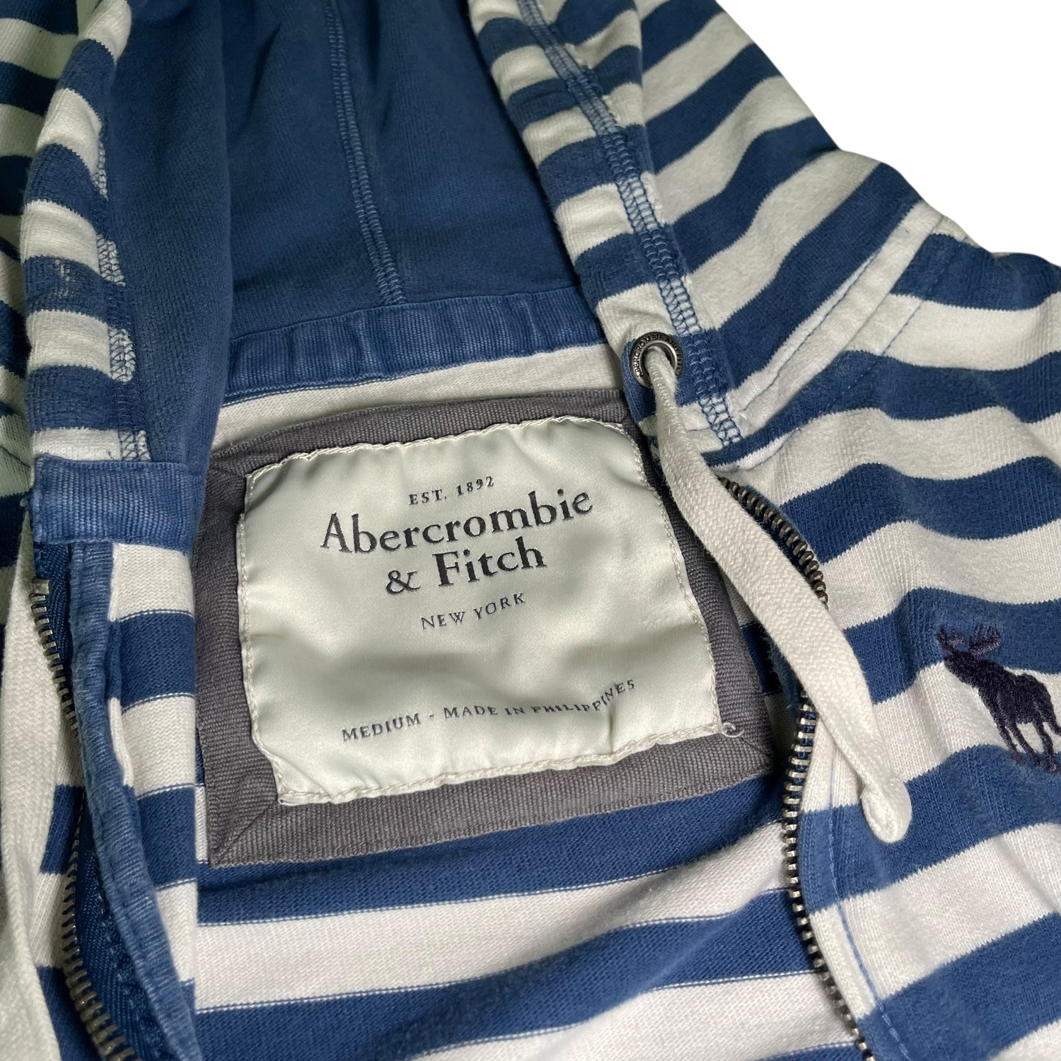 Vintage Abercrombie &amp; Fitch Striped Zip-Up Sweatshirt
