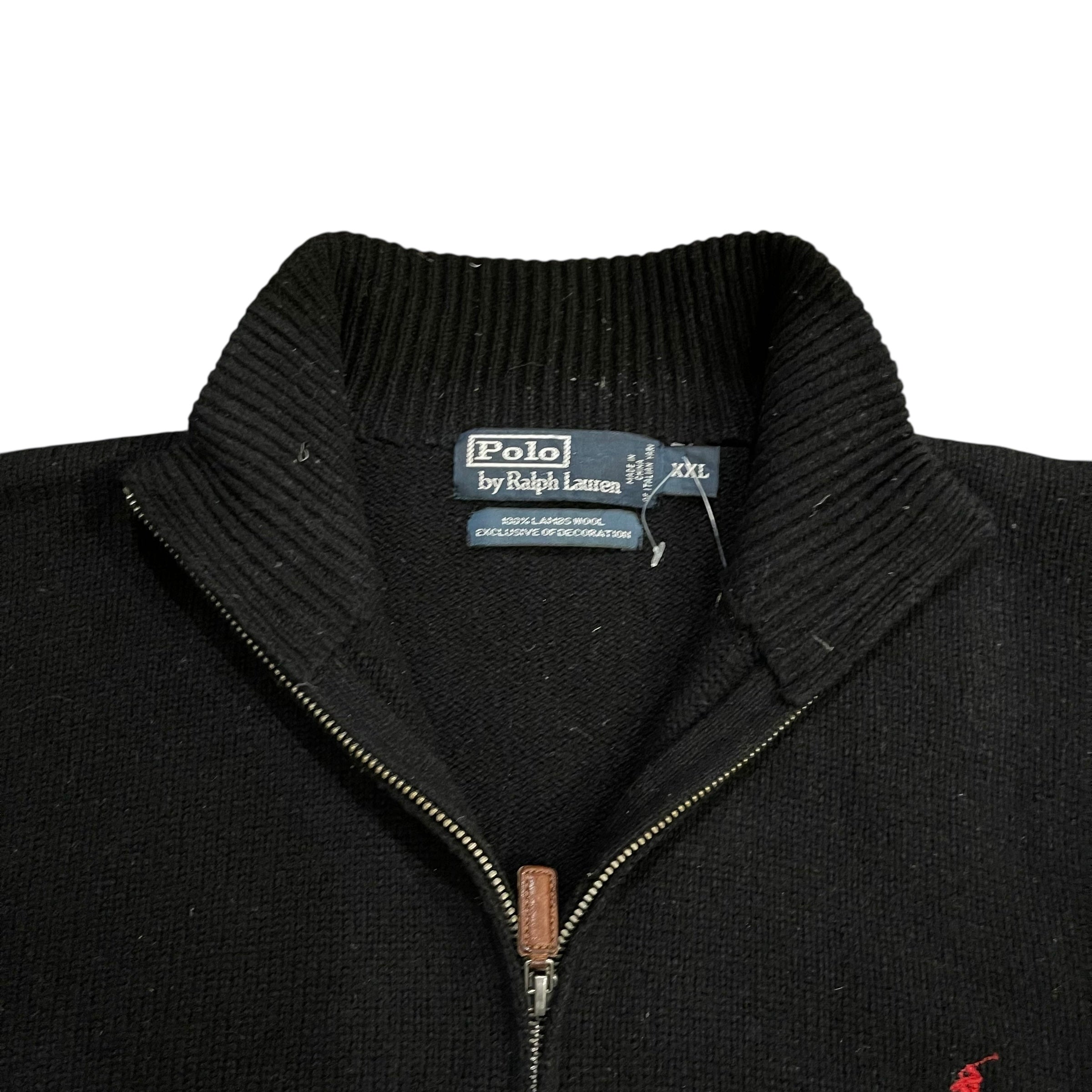 Polo Ralph Lauren Black Knit Quarter-Zip Sweatshirt
