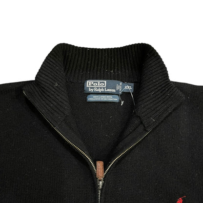 Polo Ralph Lauren Black Knit Quarter-Zip Sweatshirt