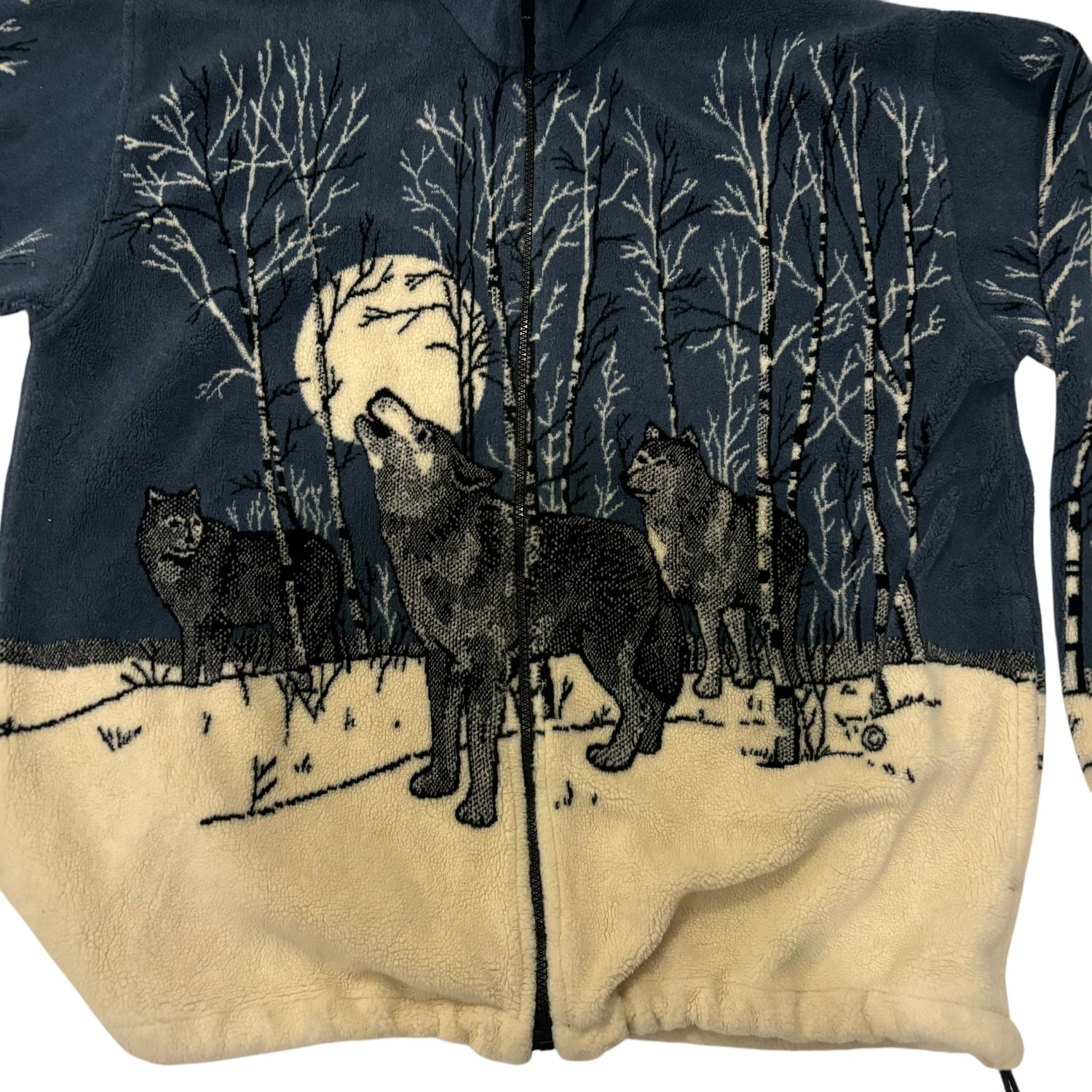 Vintage Wolf Graphic Fleece Jacket