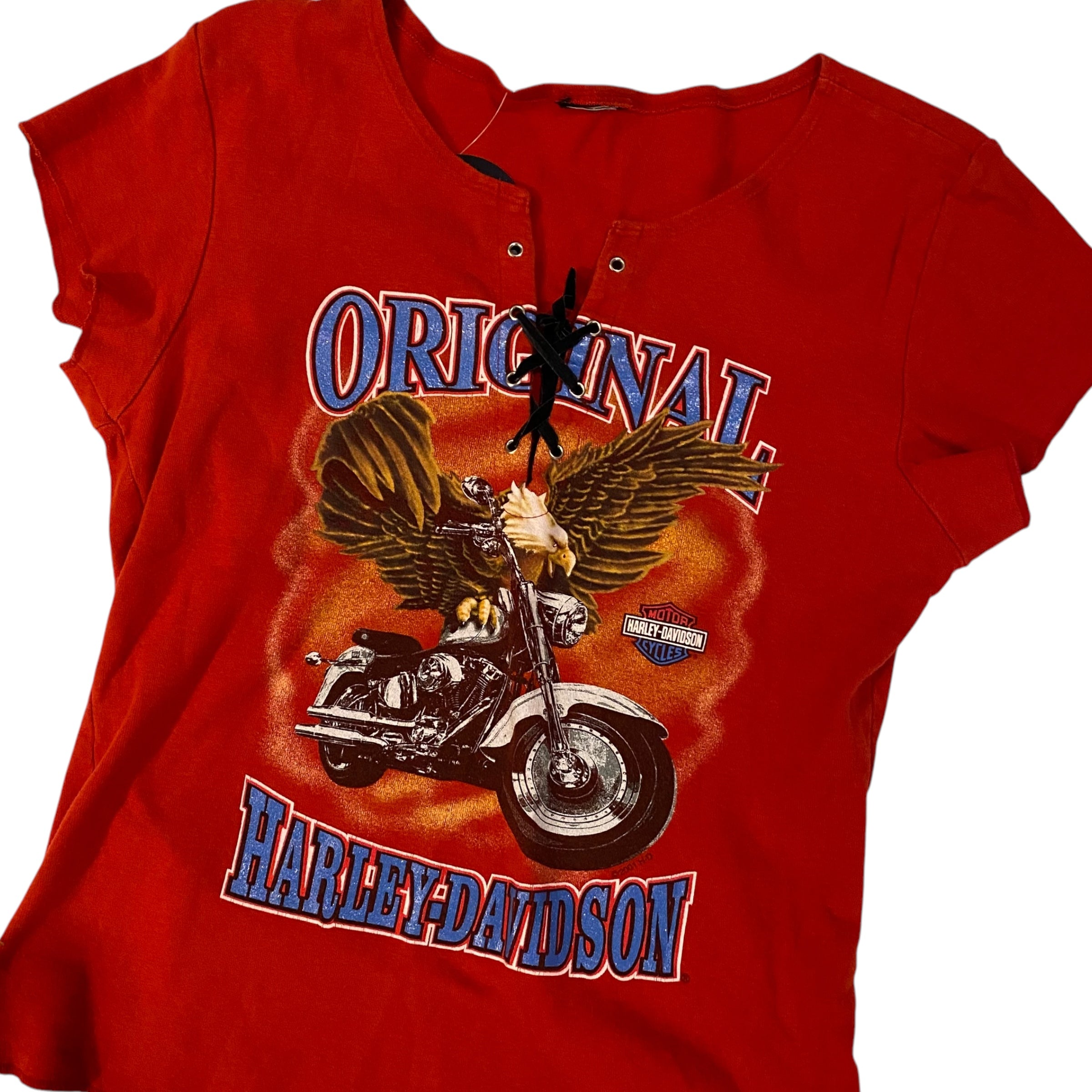 Y2k Harley Davidson Red Femme Top