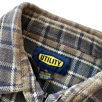 Vintage Utility Zip Up Flannel