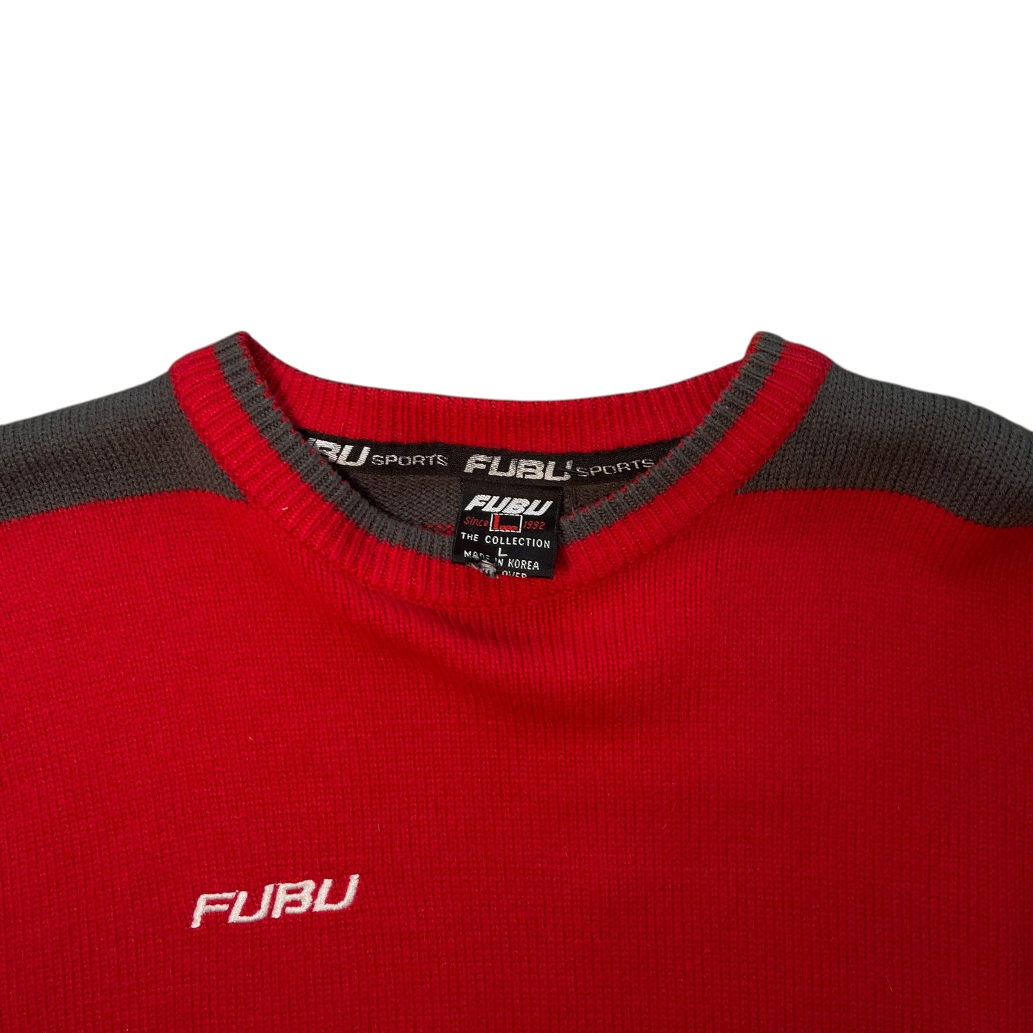 Vintage Y2K FUBU Sports Knit Long-Sleeve Sweatshirt