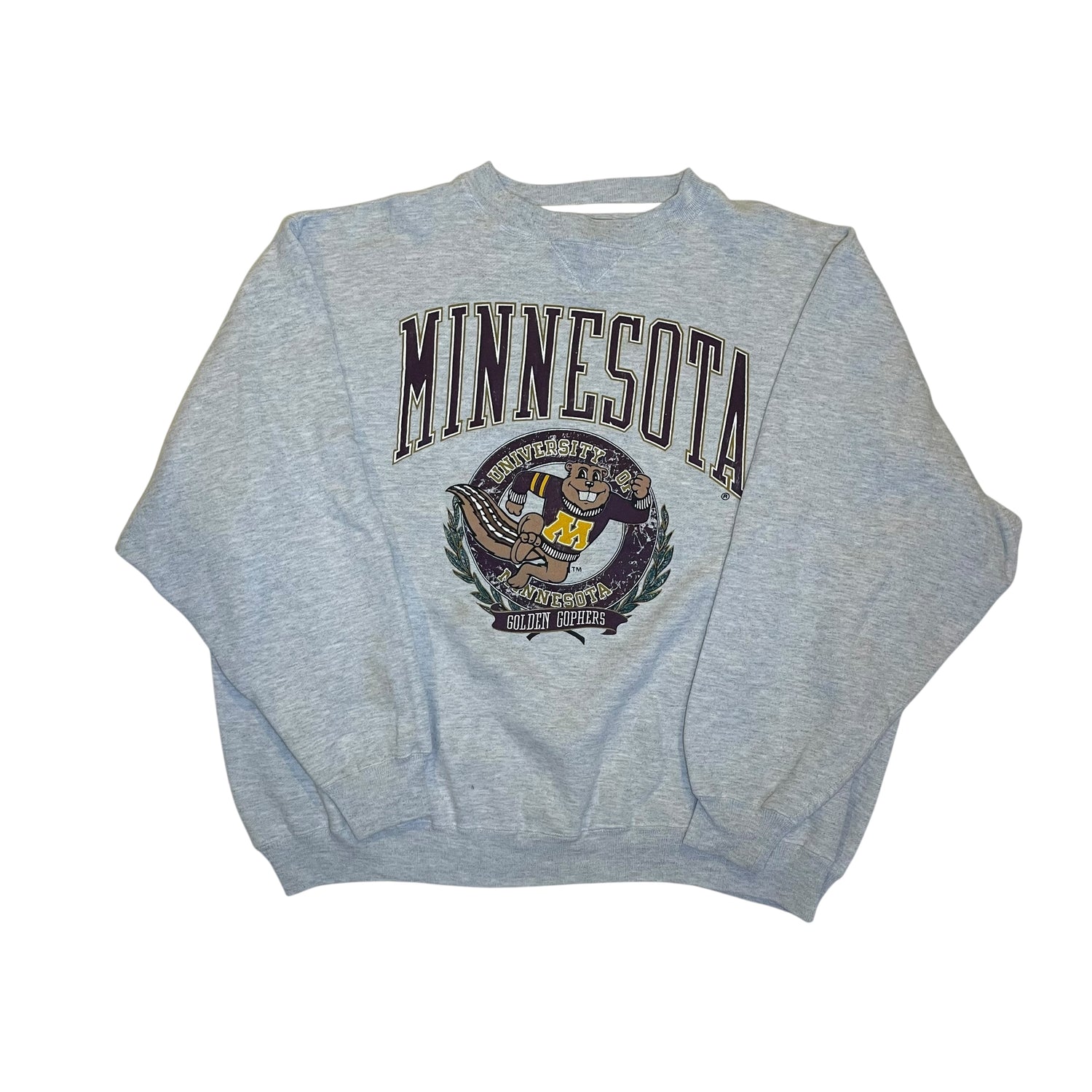 Vintage 90s University of Minnesota Gophers Gray Crewneck