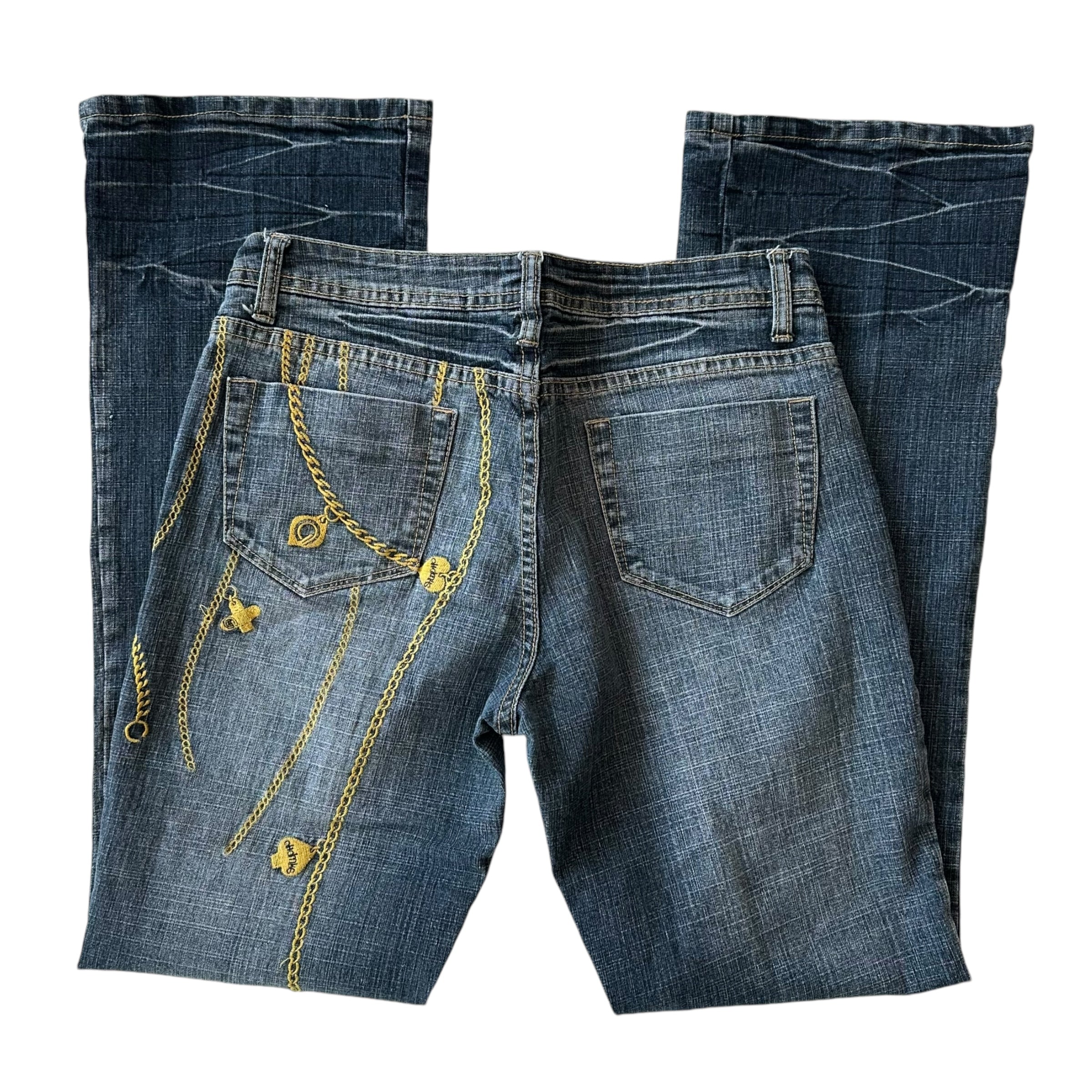 Y2k Akdmks Low Waisted Flare Jeans