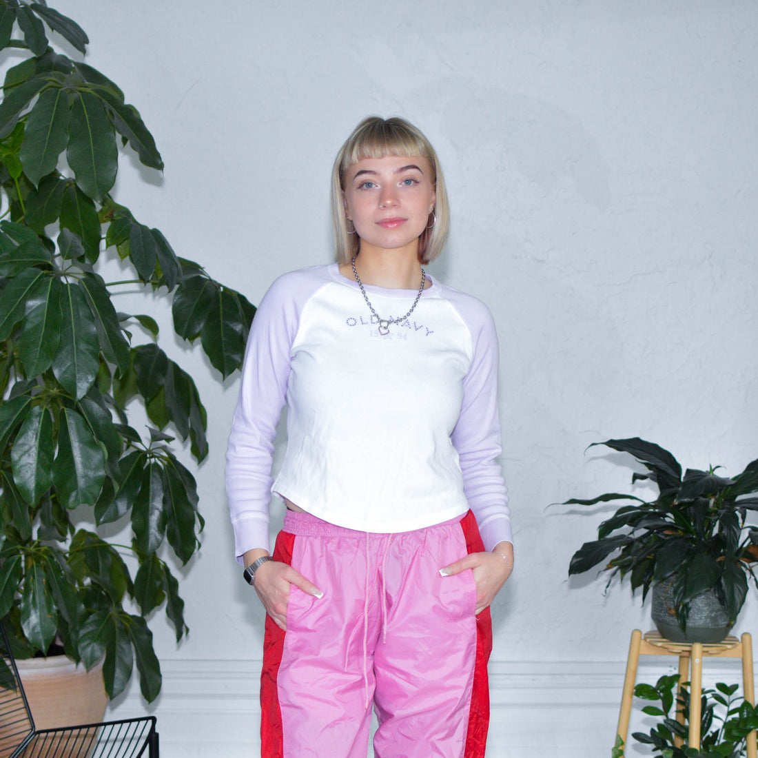 Y2k Old Navy Logo Femme Long Sleeve Top