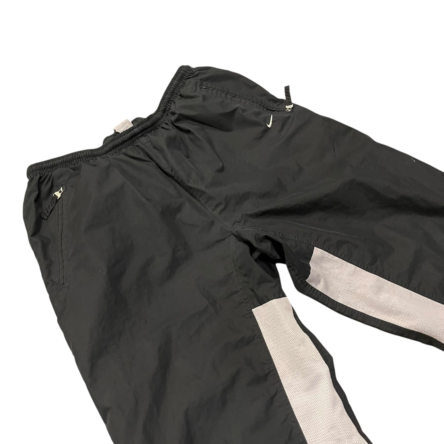 Vintage Y2K Black Nike Black &amp; White Striped Track Pants