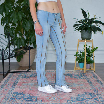 Y2k No Boundaries Stripe Flare Jeans