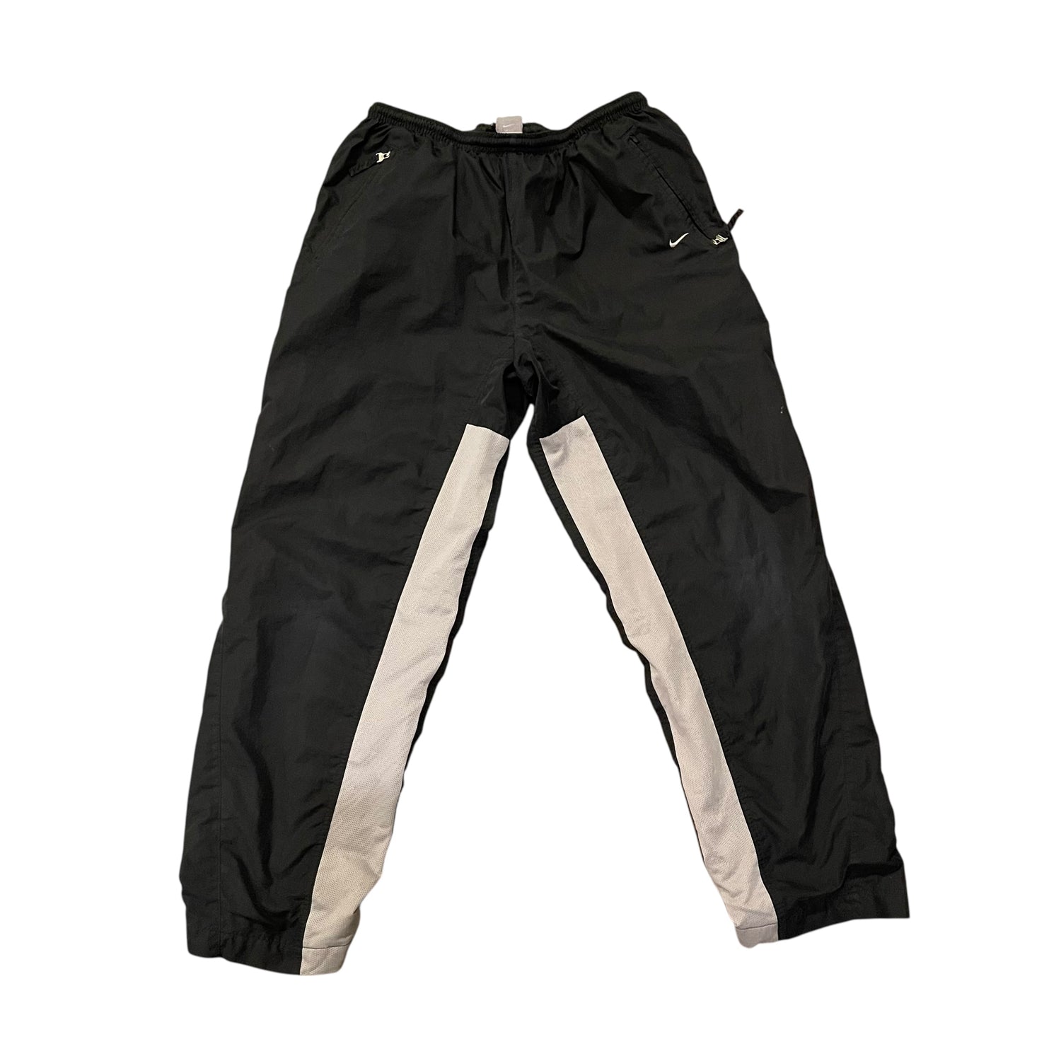 Vintage Y2K Black Nike Black &amp; White Striped Track Pants