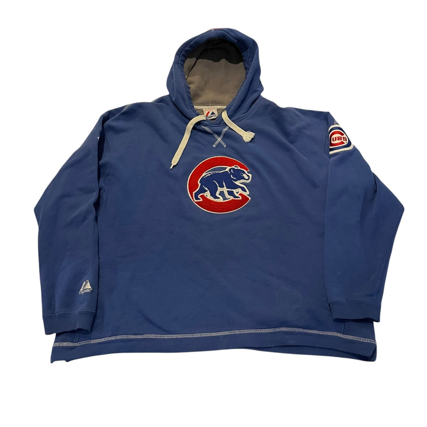 Vintage Chicago Cubs Embroidered Blue Hoodie