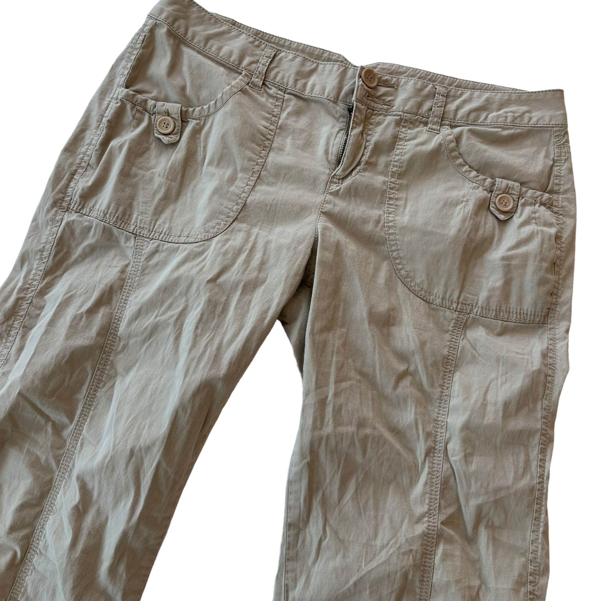 Y2k DKNY Tan Cargo Capris