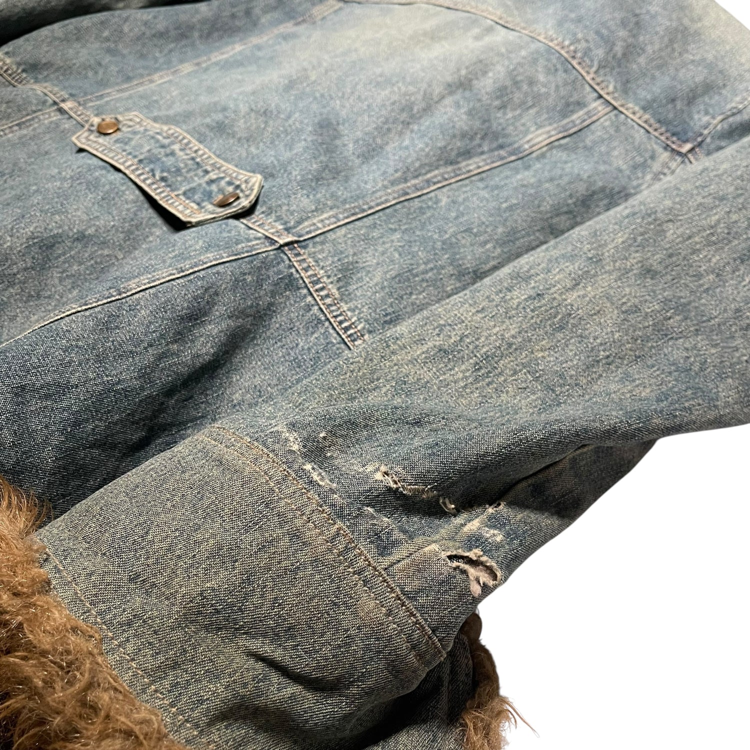 Vintage Y2K Mixit Faux Fur Denim Coat
