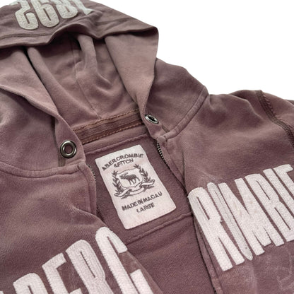 Vintage Y2K Abercrombie &amp; Fitch Brown Zip-Up Sweatshirt