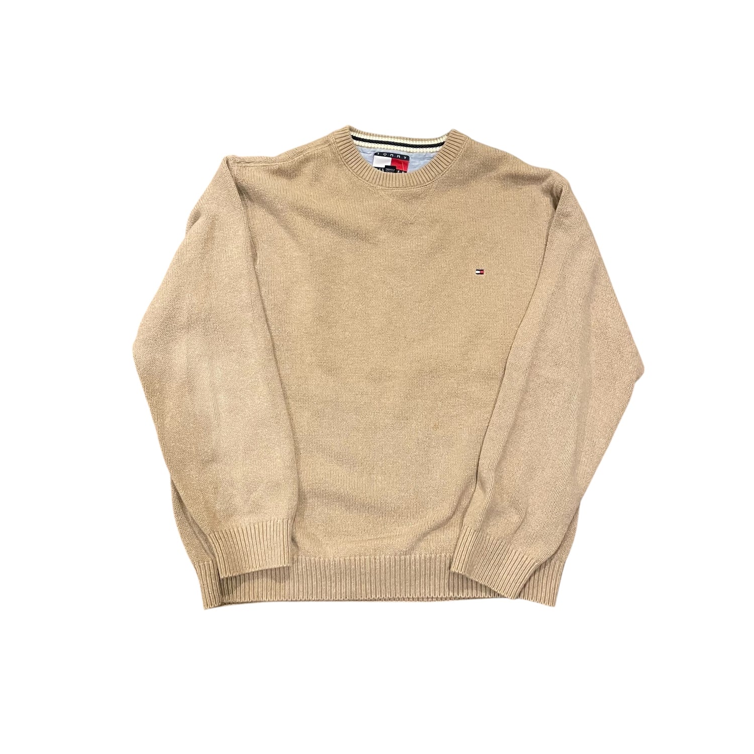 Y2K Tommy Hilfiger Beige Knit Sweatshirt