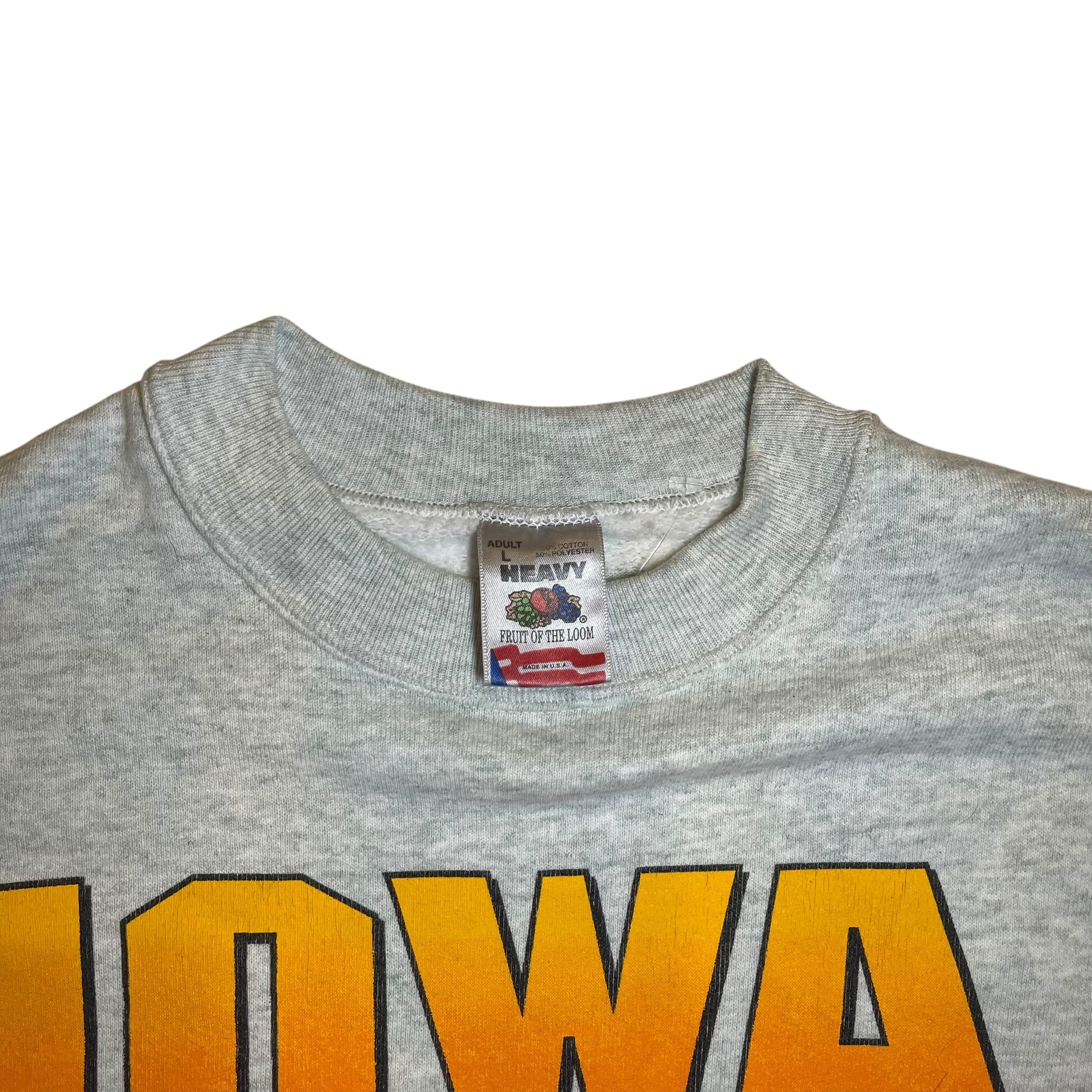 Vintage University of Iowa Hawkeyes Football Gray Crewneck