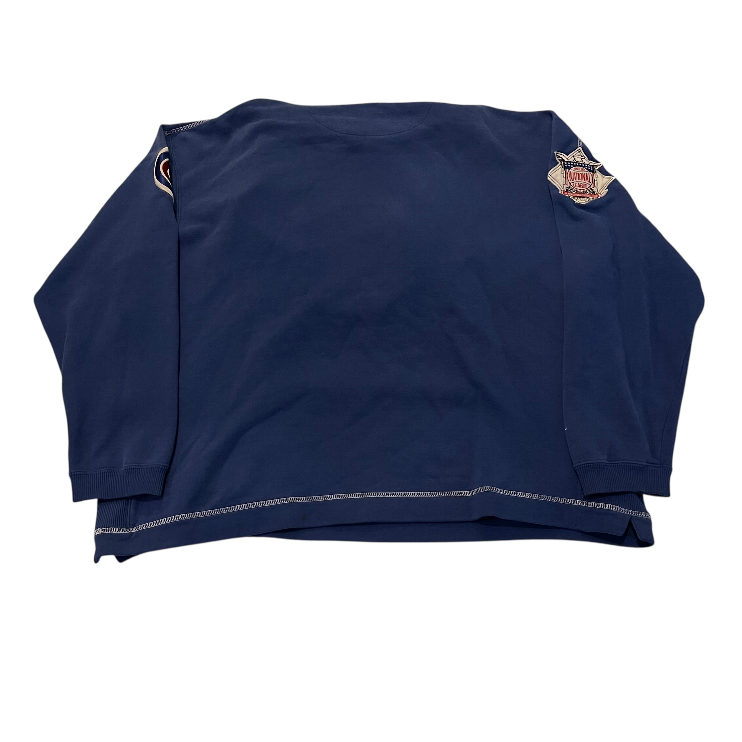 Vintage Chicago Cubs Embroidered Blue Hoodie