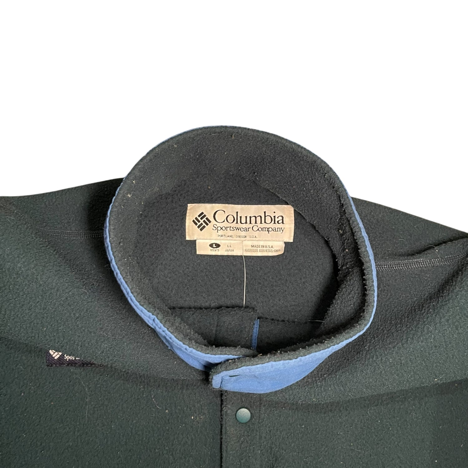 Vintage Long-Sleeve Columbia Dark Green Fleece