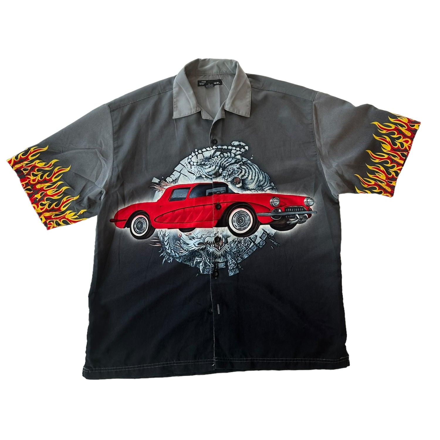 Y2K No Boundaries Graphic Short Sleeve Button Up