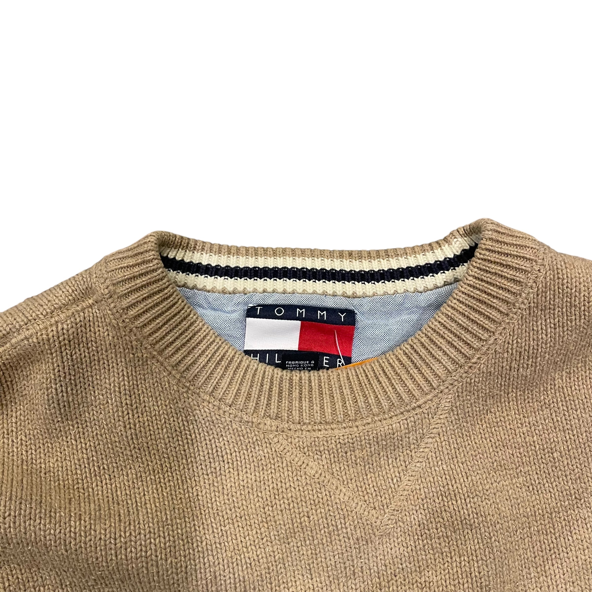 Y2K Tommy Hilfiger Beige Knit Sweatshirt