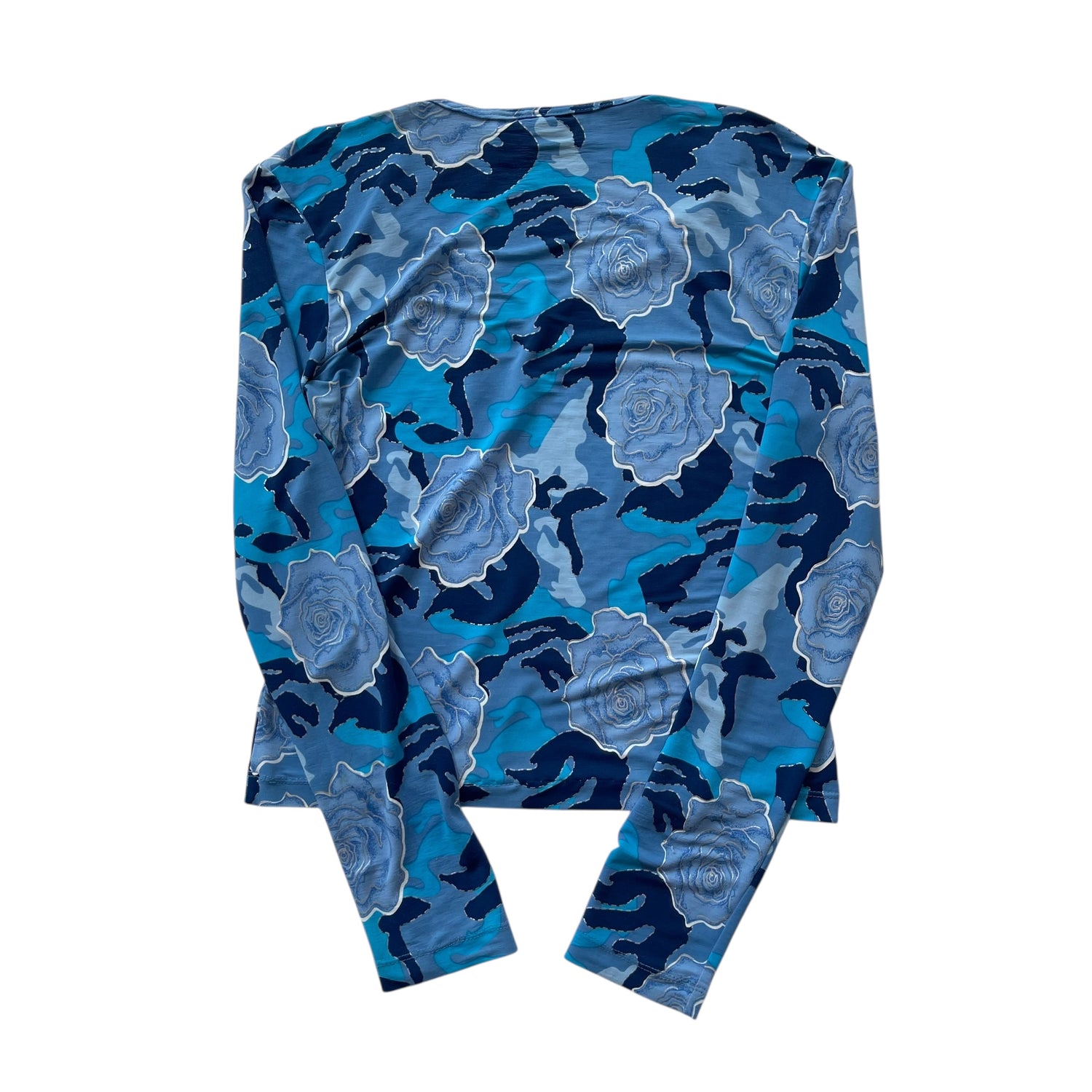 Y2K Xhilaration Blue Long Sleeve V-Neck Blouse