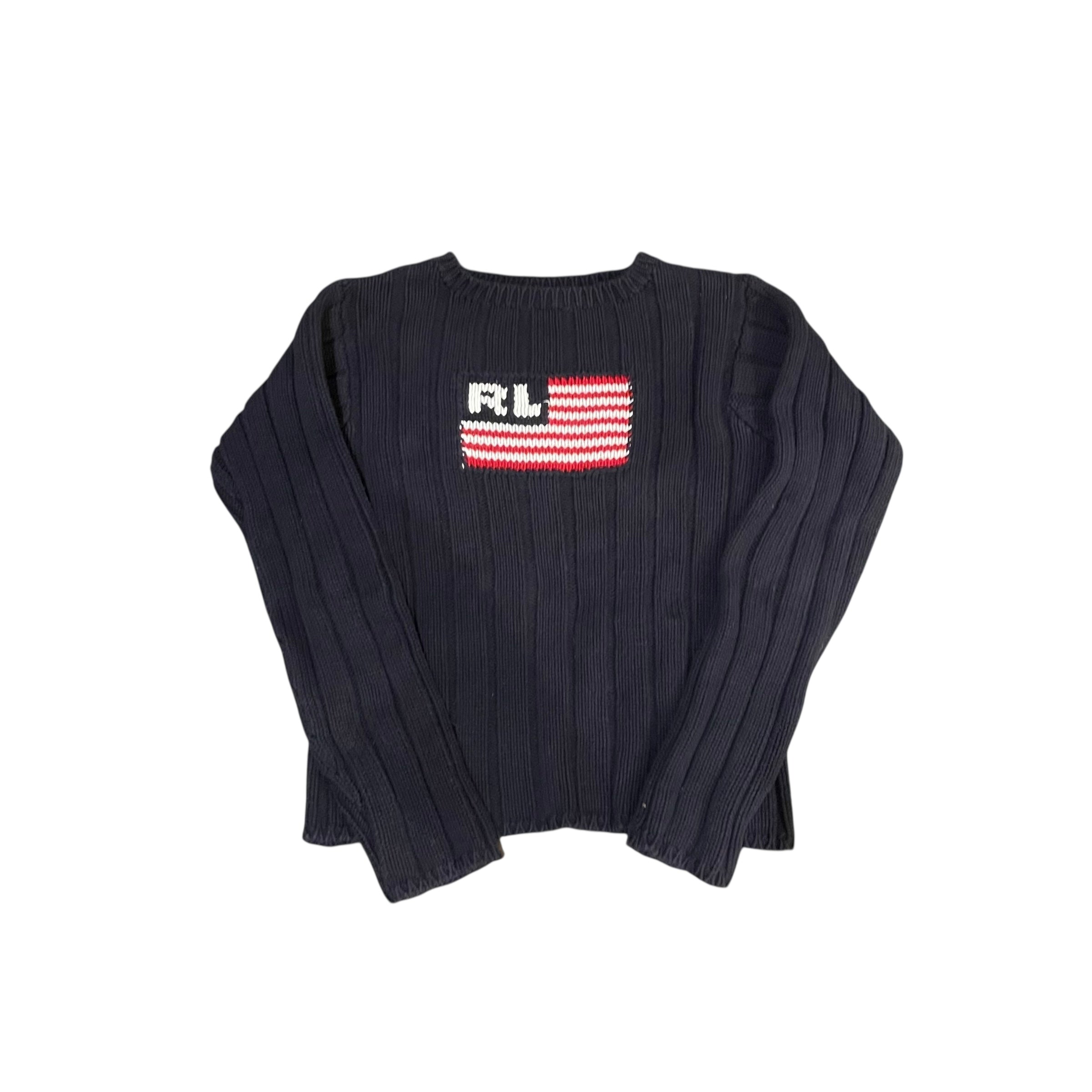 Y2K Polo Jeans Co by Ralph Lauren American Flag Knit Sweater