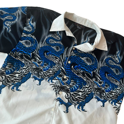 Y2k Dragon Graphic Summer Button Up