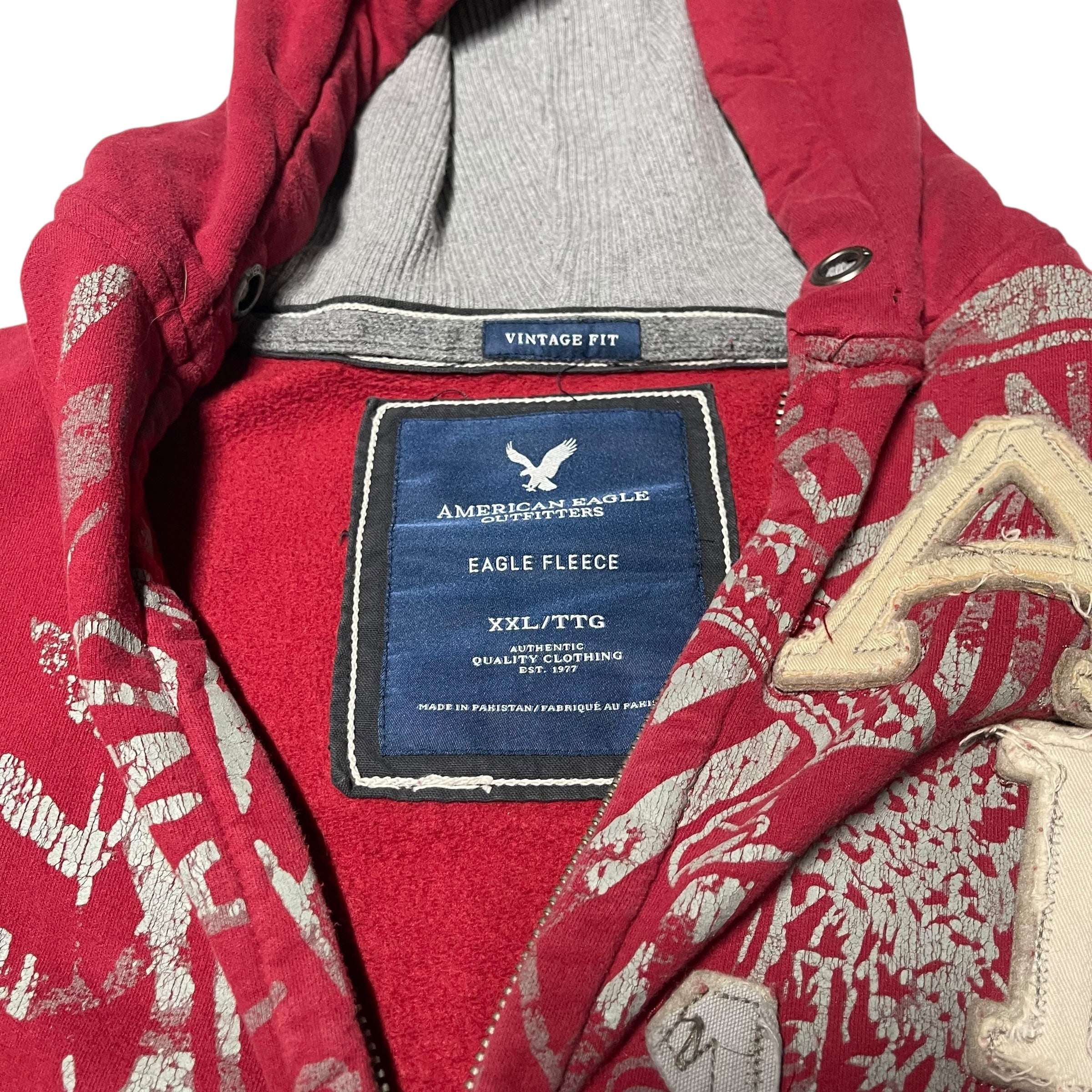 Y2K American Eagle Zip-Up Hoodie