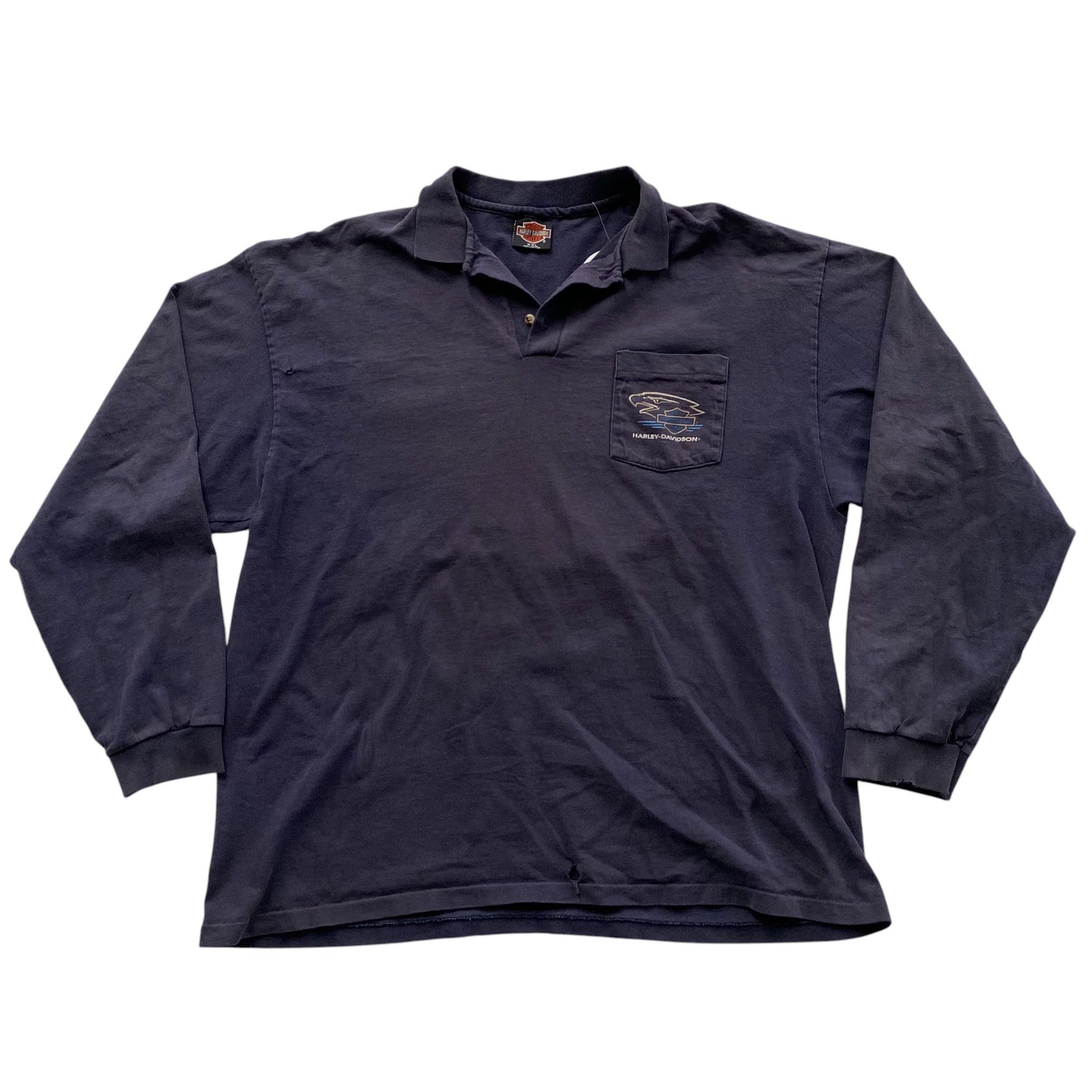 1997 Harley Davidson Graphic Long Sleeve Polo Shirt
