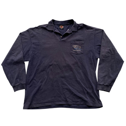 1997 Harley Davidson Graphic Long Sleeve Polo Shirt