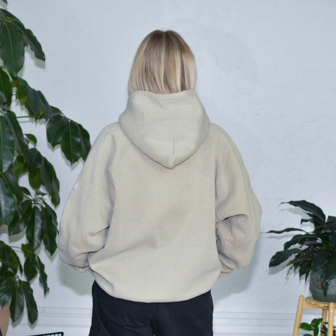 Vintage Adidas Embroidered Logo Tan Hoodie