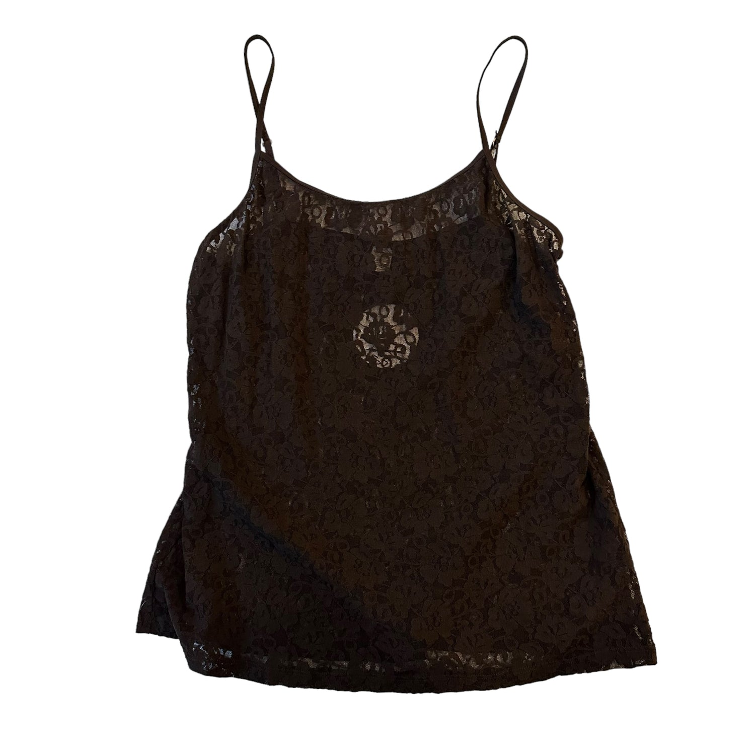 Vintage Brown Lace Cami Tank Top