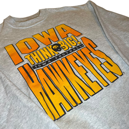Vintage University of Iowa Hawkeyes Football Gray Crewneck